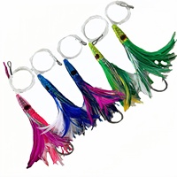 Leurre de pêche OEM en résine PVC, type jupe de poulpe de 6 pouces, plume de thon, balle de marlin, swimbait pour la pêche à la traîne en rivière, en eau salée et en bateau