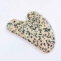 HZ Dalmation jasper Gua Sha, outil de massage facial en pierre naturelle de jade, vente en gros