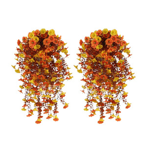 Vignes artificielles de gloire du matin amazoniennes, orange et rouge, en plastique, pour décoration intérieure et extérieure - Product Image 5