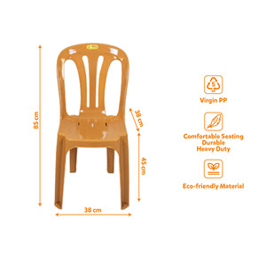 Modern Plastic Garden <b>Chair</b> <b>Stackable</b> <b>Outdoor</b> Dining Seat Lightweight PP Backrest Tapered Leg Patio Furniture Red Durable - Product Image 5