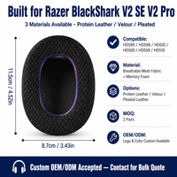 Cache-oreilles Razer Black Shark V2SE V2 PR0 édition professionnelle housse pour casque en cuir accessoires pour étui en mousse