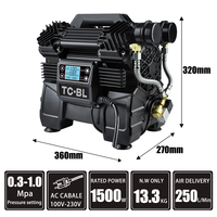 Mini compresseur d'air sans balais, moteur 1 mpa, robuste, 1500W, 100 — 230V, 2hp, pour peinture en Spray