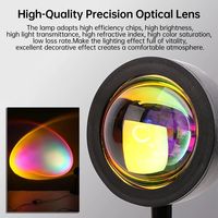 Projecteur Lampe Coucher de Soleil LED RGB, Lumière d'Ambiance Arc-en-ciel pour Fond de Photographie, Diffusion en Direct, Décoration Murale de Chambre