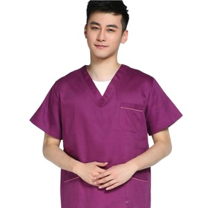 Wholesale 100% <strong>Cotton</strong> Oem Custom logo Men's Women's Nurse Signature V-neck Top Pant <strong>Surgical</strong> Hospital Uniforms Scrubs Set - Product Image 4