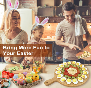 Chất lượng cao 2-in-1 deviled trứng Platter & pho mát Hội Đồng Quản trị đảo ngược trứng chủ thớt với xử lý cho kỳ nghỉ - Product Image 5