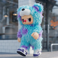 Figurine géante Rebel Bear Blue Monster de 32 cm |   Jouet en peluche original IP, objet de collection, monstre kawaii, cadeau mignon et effrayant
