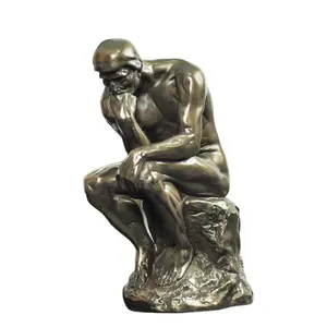 Sculpture abstraite en bronze, statue de taille de vie moderne, homme nu