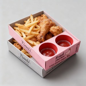 Boîte à goûter personnalisée avec impression numérique <span class=keywords><strong>et</strong></span> conception gratuite, avec insert pour sauce, frites, hamburgers, poulet frit, pâtisserie, brunch, boîte à déjeuner en papier - Product Image 2
