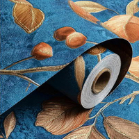 Papier peint à peler et à coller, papier peint texturé floral en soie gaufré vintage pour chambre à coucher, papier peint mural en PVC damassé vintage européen