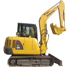 Mini-excavatrice Komatsu d'occasion de 5 tonnes PC56-7, Japon, excavatrice à chenilles hydraulique, moteur, boîte de vitesses, pompe testée et inspection vidéo, Shanghai - Product Image 2