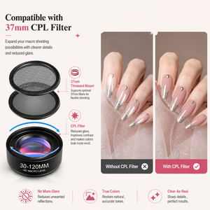 Lensa Makro Apexel dengan Jarak Fokus Panjang 30-120mm untuk Fotografi Gigi, Bulu Mata, Semut, Mainan, Kuku, dan Perhiasan - Product Image 5