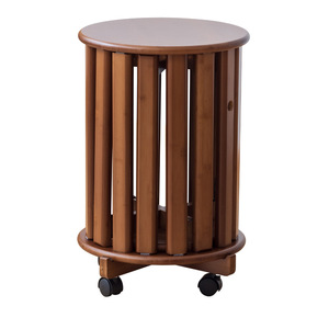 <b>Bamboo</b> <b>Stool</b> Stackable Round Walnut Color Home Living Room Furniture Minimalist Modern Design - Product Image 4