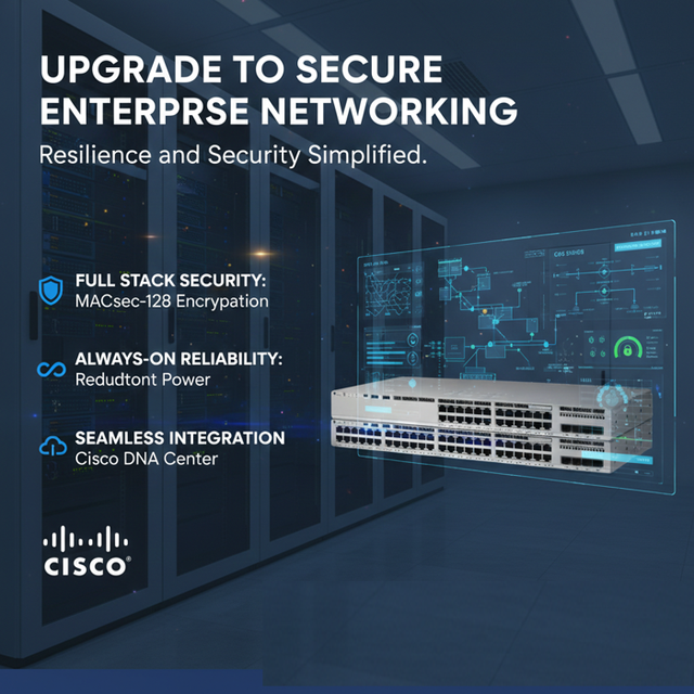 C9200L-24T-4X-A Original Cisco Catalyst 9200 Series 24-port 4x10G Uplink Network Advantage QoS  Stackable 128G Switch