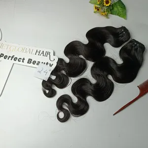 Preço de fábrica barato preço por atacado cabelo duplo cabelo desenhado pacotes onda corpo muito cabelo vietnamita