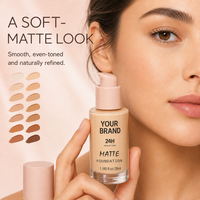 Fond de teint matifiant effet soft focus, lissant la peau, waterproof, maquillage quotidien, cosmétiques en marque privée