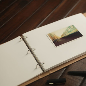 <span class=keywords><strong>Album</strong></span> <span class=keywords><strong>photo</strong></span> DIY à 3 anneaux B5, <span class=keywords><strong>pages</strong></span> vierges en carton blanc, carnet de croquis amovible, livre de messages et d'autographes pour étudiants - Product Image 2