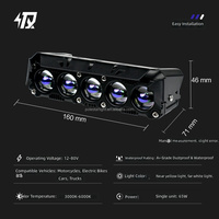 Projecteurs avant pour moto Polestarlight à cinq perles, plaqués bleu, 12-80V 120W 14400LM, feux auxiliaires LED haute puissance, lumière jaune
