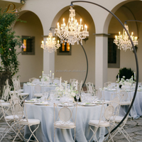 JINDA Lustre sur pied en métal courbé avec cristaux, idéal pour centre de table de mariage et décoration événementielle - Grande Vente