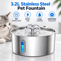 Fontaine à eau pour animaux de compagnie avec certification CE FCC RoHS IPX5, compatible OEM ODM, pour chat et chien, usage domestique, bec verseur en forme de fleur, triple filtration