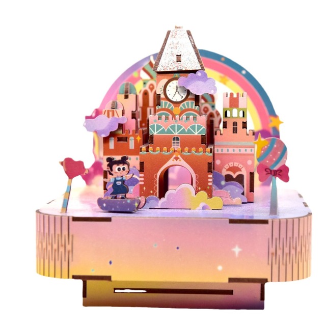 Music Box Movement Whale Sky Promotional Souvenir Gift Toy Wooden Music Box Rotating Birthday Gift