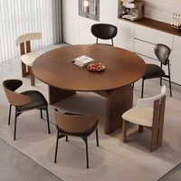 Table à manger extensible moderne nordique chic ronde à ovale Transformation pour la maison ou la salle à manger d'hôtel Essential