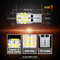 A80 T10 LED Feux de largeur de voiture Lampes LED automobiles 168 194 W5W T10 3014 30smd Feux de voiture Plaque d'immatriculation Lampes de lecture DC12-24V