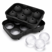 Molde de Silicona Redondo Grande para Cubos de Hielo con Diseño de 6 Cavidades, Fabricante de Hielo Esférico para Bebidas como Bourbon, Scotch y Old Fashioned