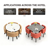 Meubles de restaurant d'hôtel sur mesure, table à manger moderne et ensemble de chaises rembourrées pour projets hôteliers