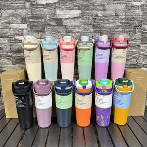 Owala Same Style Cross-Border 30oz <b>Portable</b> Insulated Cup 304 Stainless Steel Simple Dual Drinking Straw Car Cup - Product Image 2