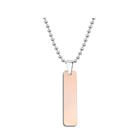 Collar con Colgante de Barra Vertical en Acero Inoxidable para Grabado Láser Personalizado con Nombre o Letra, Ideal para Regalos de Joyería DIY