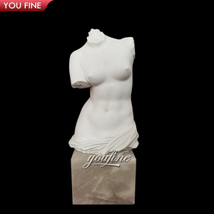 การออกแบบคลาสสิกขายส่งมือแกะสลักโบราณหินอ่อนเปลือยรูปปั้นลำตัวเปลือยประติมากรรมหน้าอกเปลือย - Product Image 2
