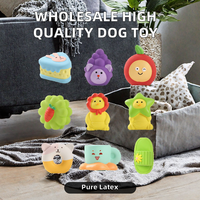 Kinghon Cartoon Fruit & Dieren Latex Piepend Hondenspeelgoed, Bijtbestendig Kauwspeelgoed, Meerkleurig