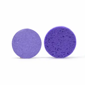 Wholesale 100% Natural Cellulose Facial Sponges Compressed Estheticians Face Cleansing Purple