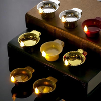 Boîte de 12 bougies LED décoratives en plastique pour Diwali, Noël, yoga, maison, lumière chaude, fonctionnant sur piles