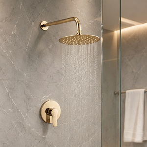 Wholesale Modern <b>Gold</b> Wall Mounted Bathroom <b>Shower</b> <b>Set</b> 8-16" Optional 304 Stainless Steel Top Outlet Wall-Mounted Brass <b>Shower</b> - Product Image 2