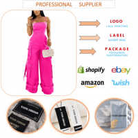 G0665 Combinaison Cargo Décontractée d'Été pour Femme – Haut Halter Sans Manches et Pantalon Large