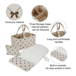 Bolsa Organizadora de Pana Multifunción con Cierre Abierto, Portátil, para Pañales, Cambiador, Maquillaje y Viajes, para Bebés - Product Image 3