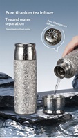 Vente en gros de gobelets isothermes en titane pur de 420 ml, ensemble cadeau, couvercle magnétique, bouteille anti-fuite, logo personnalisé pour les cadeaux promotionnels d'entreprise