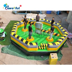 5m juego de deportes inflable Wipeout eliminador de juego de salto inflable colapso Juegos de parque de trampolín Wipeout - Product Image 3