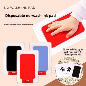 Tampon encreur écologique sans lavage pour empreintes de pieds et de mains de bébé, encre anti-adhésive, cadre souvenir <span class=keywords><strong>en</strong></span> argile, cadeau pour empreintes de mains et de pieds de bébé - Product Image 3