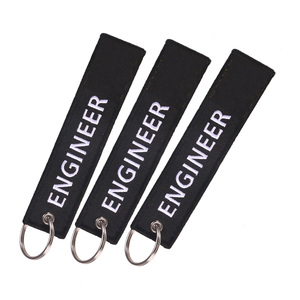 <strong>Custom</strong> Woven <strong>Key</strong> Chain <strong>Tag</strong> Strap Jet <strong>Tag</strong> Embroidered Keyring Text Motorcycle Patch Black Embroidery Logo <strong>Flight</strong> <strong>Keychain</strong> <strong>Key</strong> <strong>Tag</strong> - Product Image 1