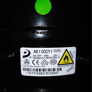 Nouveau <span class=keywords><strong>compresseur</strong></span> de réfrigérateur électrique DONPER R600a AK100CY1 LJ118 A120 A140CY1S96CY1H170CY, pièces de chauffage métalliques 220-240V - Product Image 3