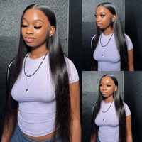 Extensions de cheveux humains 100% brésiliens, lisses, en mèches, 32 pouces, tressées, naturelles, 100% vierges, non traitées, Remy, double épaisseur