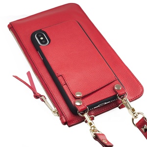 Portefeuille de luxe pour téléphone iPhone xs 11 12 pro, portefeuille en cuir véritable, avec sangle d'épaule, <span class=keywords><strong>porte</strong></span>-carte, chic, de qualité supérieure - Product Image 6