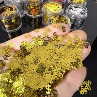 Paillettes en plastique en forme de lingot de monnaie, dollar, pour nail art, petites, or et argent, pour colle, DIY fait main, pour adultes, bonne qualité