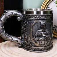 Ensemble de tasse de chevalier médiéval rétro gothique guerrier whisky fantaisie tasse croisé romain soldat général gobelet en résine