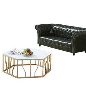 En Acier inoxydable Cadre Doré Moderne conceptions de table basse de marbre unique salon table basse - Product Image 1