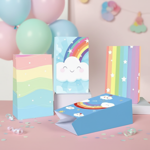 <span class=keywords><strong>Bolsas</strong></span> de Papel <span class=keywords><strong>Kraft</strong></span> Reutilizables, Ecológicas, Impermeables, Duraderas y Aptas para Alimentos, Hechas con Materiales Reciclados, para Fiestas de Cumpleaños Infantiles con Temática de Arcoíris - Product Image 1