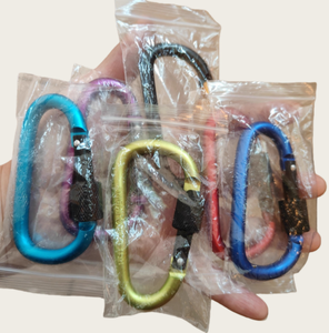 Mousqueton noir, clip carabineur, anneau en D en aluminium de 3 pouces, grand mousqueton avec porte-clés, crochet pour porte-clés - Product Image 4