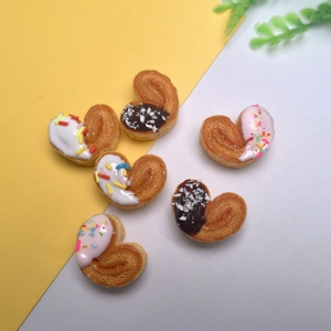 Miniatures de desserts en résine : Cracker Papillon, Palmier, Desserts Occidentaux, pour la fabrication de pinces à cheveux et de jouets pour maison de poupée - Product Image 2